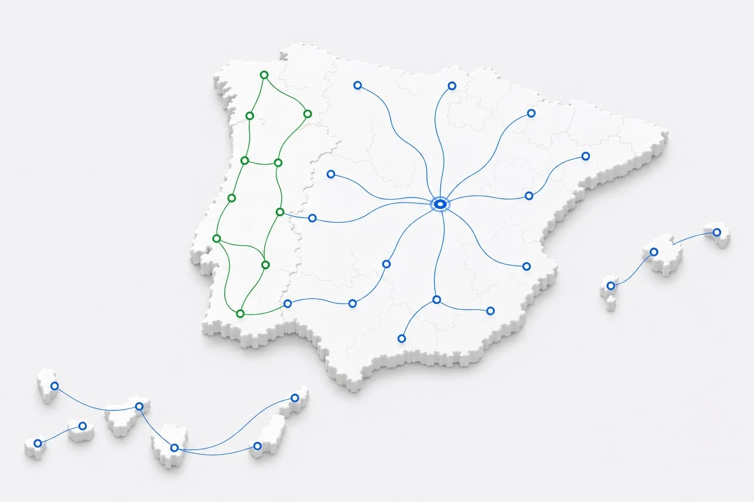 Mapa de cobertura em Espanha e Portugal
